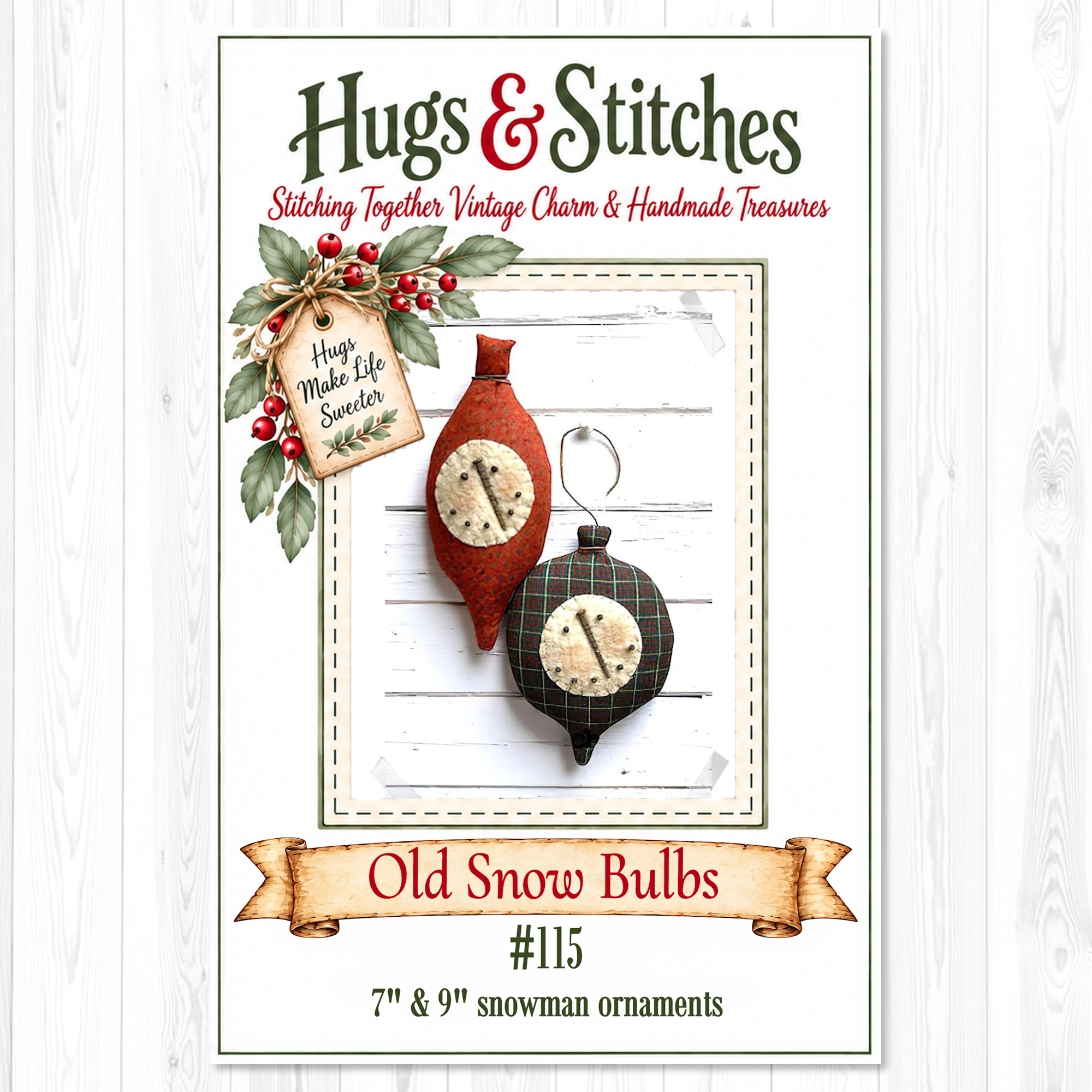 Old Snow Bulb Ornament Pattern #115
