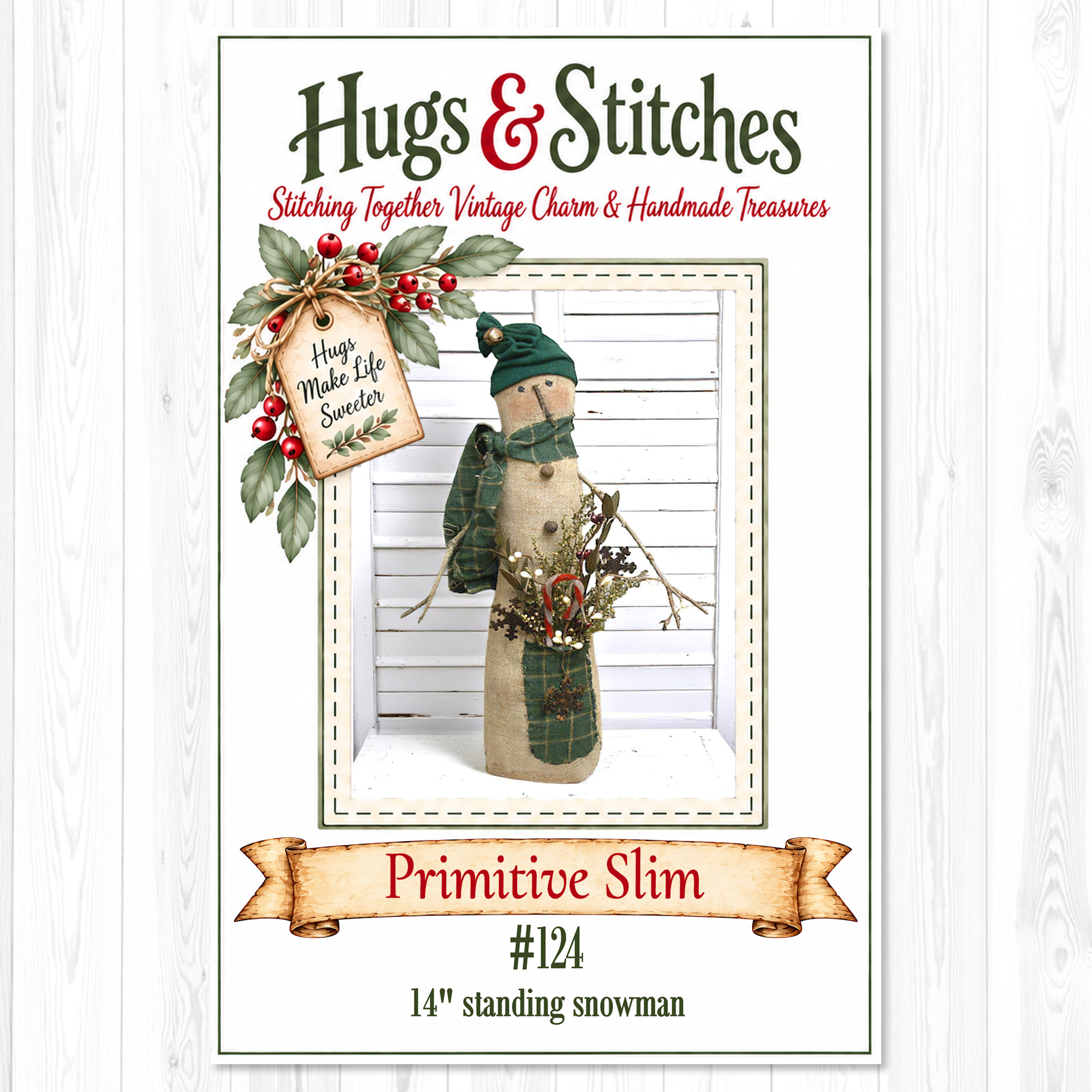 Primitive Slim Snowman Pattern #124