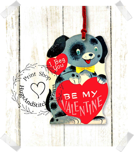 066 - Retro I Beg You Be My Valentine Puppy Dog Tags