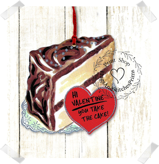 067 - Retro You Take The Cake Valentine Tags