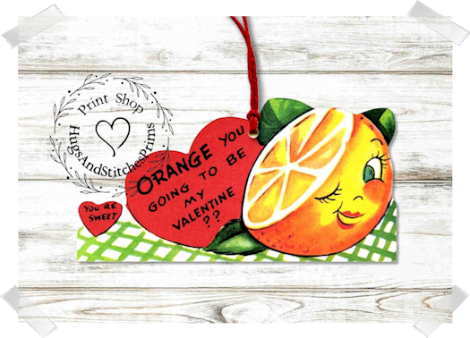 071 - Retro Orange You Going To Be My Valentine Tags