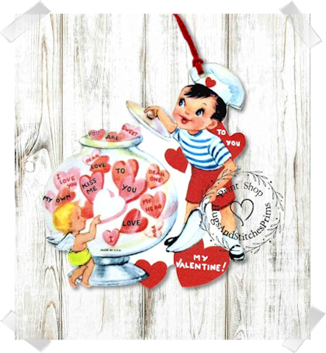 090 - Retro You Are Sweet Candy Hearts Valentine  Tags