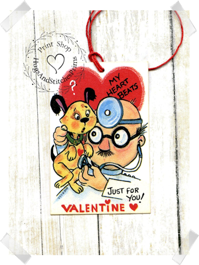 128 - Retro My Heart Beats For You Doctor Valentine Tags