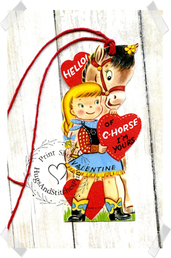 179 - Retro Of C-Horse I'm Your Valentine Tags