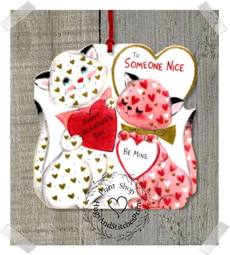 184 - Retro To Someone Nice Kitty Cat Valentine Tags