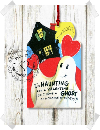 198 - Retro I'm Haunting For A Valentine Ghost Valentine Tags