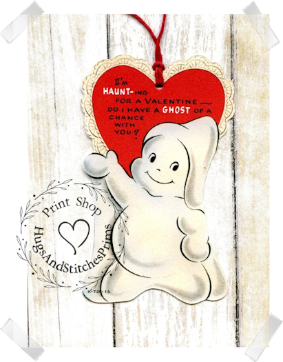 396 - Retro I'm Haunting For You Valentines Tags
