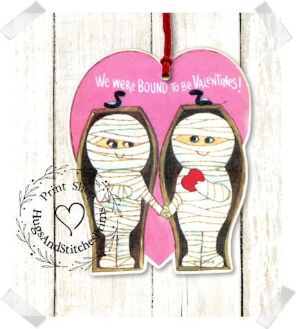 417 - Retro We Are Bound To Be Mummy Valentines Tags
