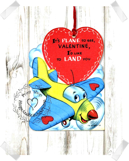 518 - Retro Its Plane To See I'd Like To Land You Valentines Tags