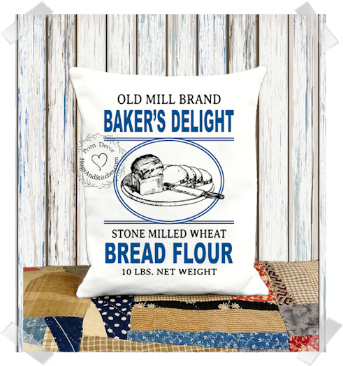 Old Mill Bread Flour Baking Fabric Pillow #1240