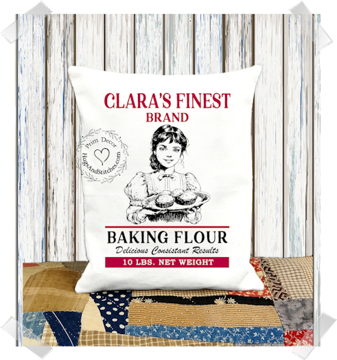 Clara's Finest Brand Baking Flour Fabric Pillow #1252