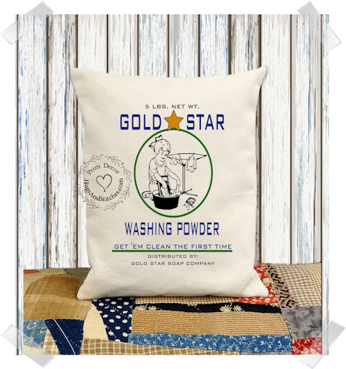 Gold Star Washing Powder Fabric Pillow #1271