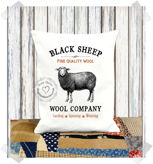 Black Sheep Wool Company Fabric Pillow #1272