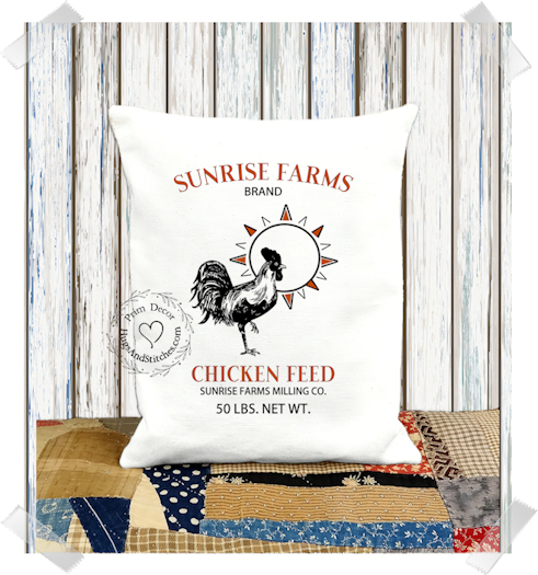 Sunrise Farms Chicken Fabric Pillow #1276